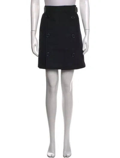 Pre-owned Max Mara Virgin Wool Mini Skirt In Black