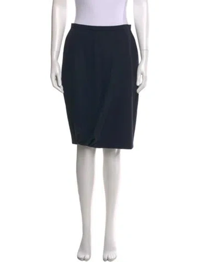 Pre-owned Max Mara Virgin Wool Mini Skirt In Blue