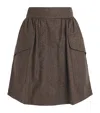 Max Mara Virgin Wool Mini Skirt In Brown