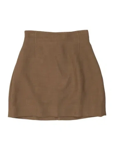 Pre-owned Max Mara Virgin Wool Mini Skirt In Brown