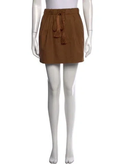 Pre-owned Max Mara Virgin Wool Mini Skirt In Brown