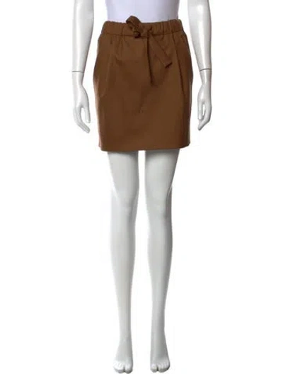 Pre-owned Max Mara Virgin Wool Mini Skirt In Brown