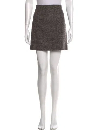 Pre-owned Max Mara Virgin Wool Mini Skirt In Gray