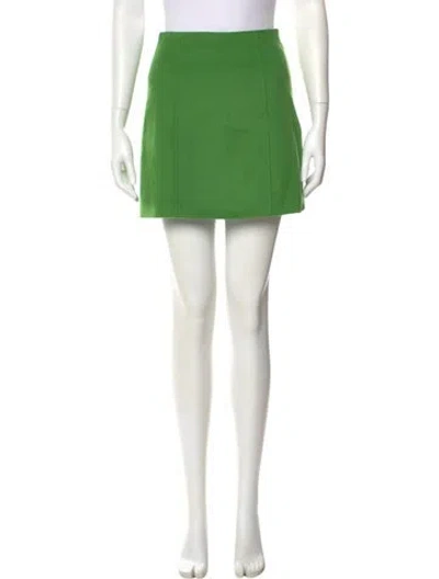 Pre-owned Max Mara Virgin Wool Mini Skirt In Green