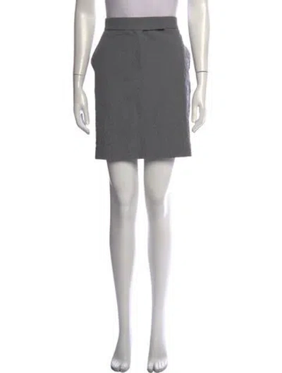 Pre-owned Max Mara Virgin Wool Mini Skirt In Grey