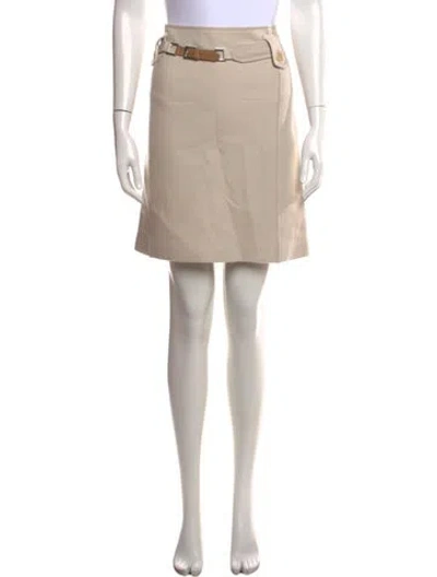 Pre-owned Max Mara Virgin Wool Mini Skirt In Neutrals