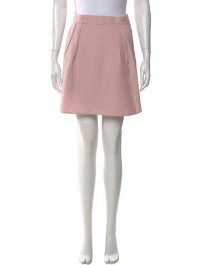 Pre-owned Max Mara Virgin Wool Mini Skirt In Pink