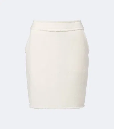 Max Mara Virgin Wool Miniskirt In White