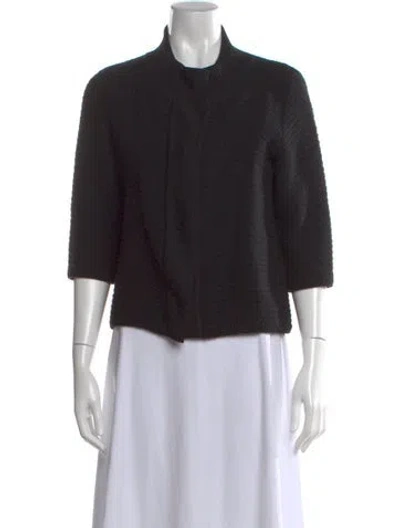 Pre-owned Max Mara Virgin Wool Mock Neck Sweater In Black