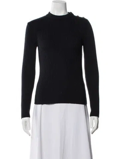 Pre-owned Max Mara Virgin Wool Mock Neck Sweater In Brown