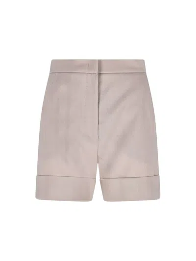 Max Mara Virgin Wool, Mohair And Wool Blend Bermuda Shorts In Brown