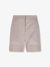 Max Mara Virgin Wool Blend Shorts In Neutral