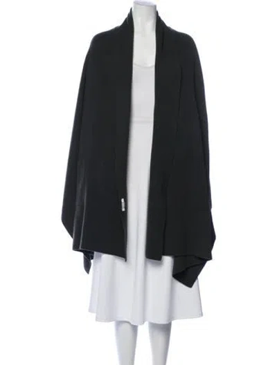 Pre-owned Max Mara Virgin Wool Open Front Sweater In Black