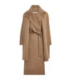 Max Mara Cles Belted Wool-blend Coat In Neutral