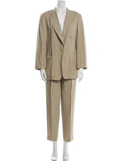 Pre-owned Max Mara Virgin Wool Pant Set In Neutral