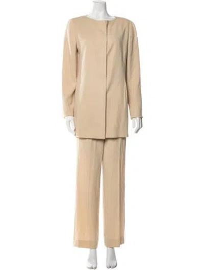 Pre-owned Max Mara Virgin Wool Pant Set In Neutrals