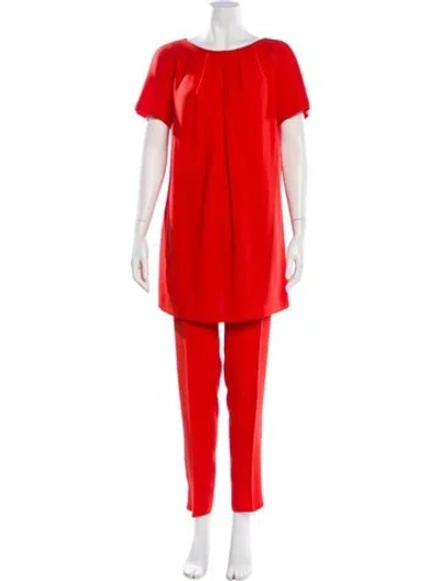 Pre-owned Max Mara Virgin Wool Pant Set In Orange