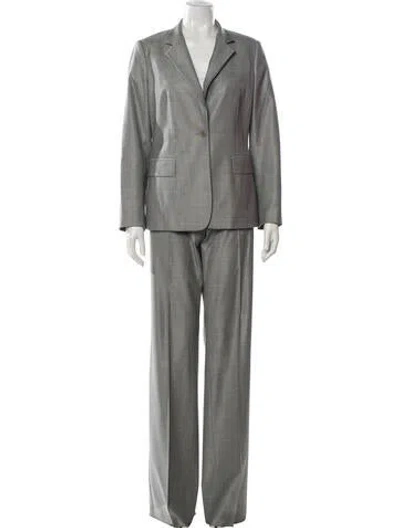 Pre-owned Max Mara Virgin Wool Pant Set W/ Tags In Gray