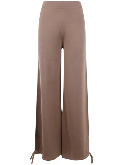 Max Mara Virgin Wool Pants In Brown
