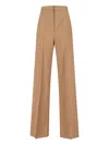 Max Mara Virgin Wool Pants Fernet In Brown