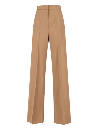 Max Mara Virgin Wool Pants Fernet In Brown