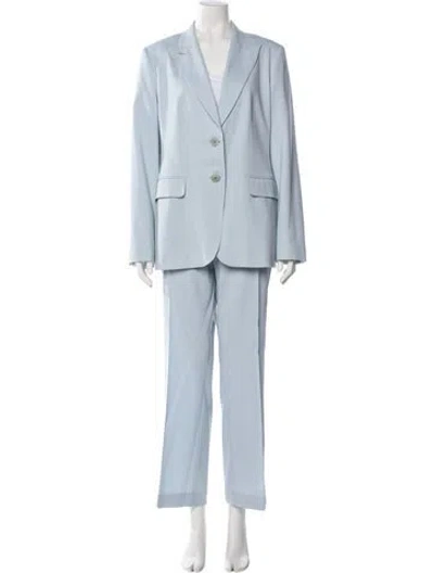 Pre-owned Max Mara Virgin Wool Pantsuit In Blue