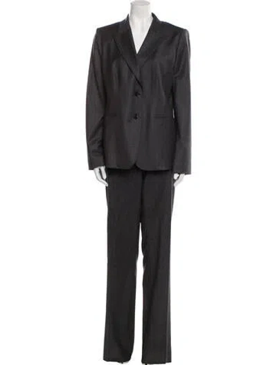 Pre-owned Max Mara Virgin Wool Pantsuit In Gray