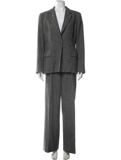 Pre-owned Max Mara Virgin Wool Pantsuit In Gray