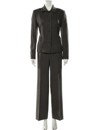 Pre-owned Max Mara Virgin Wool Pantsuit In Green