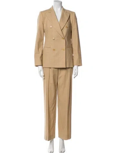 Pre-owned Max Mara Virgin Wool Pantsuit In Neutral