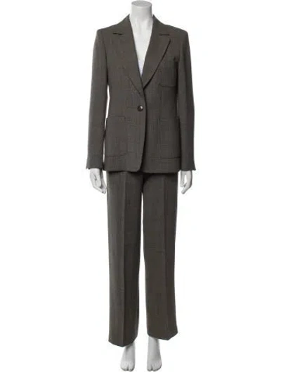 Pre-owned Max Mara Virgin Wool Pantsuit In Neutral