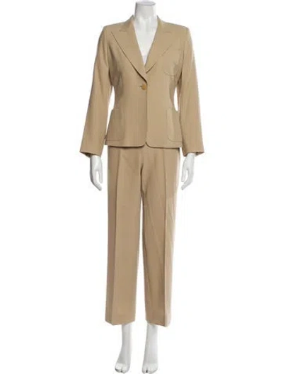 Pre-owned Max Mara Virgin Wool Pantsuit In Neutral