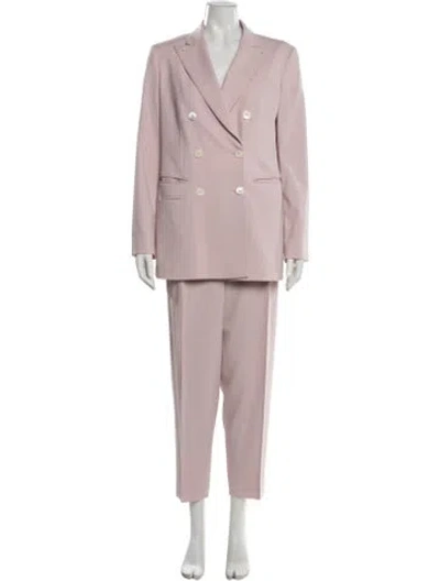 Pre-owned Max Mara Virgin Wool Pantsuit In Pink