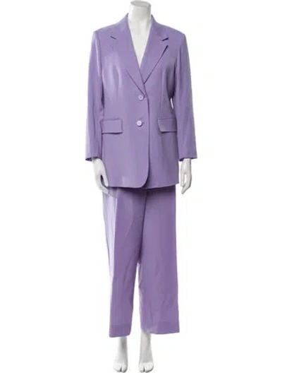Pre-owned Max Mara Virgin Wool Pantsuit In Purple