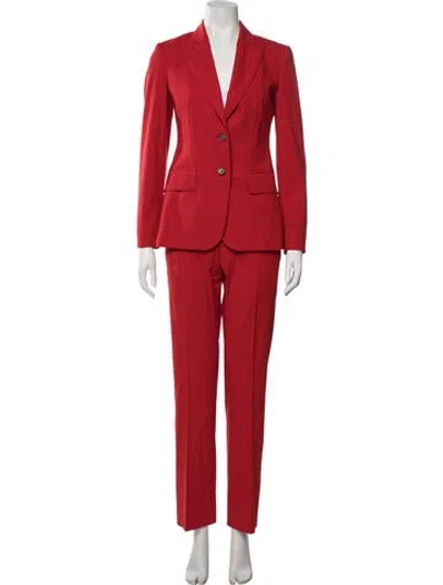 Pre-owned Max Mara Virgin Wool Pantsuit In Red