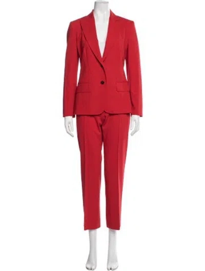 Pre-owned Max Mara Virgin Wool Pantsuit In Red