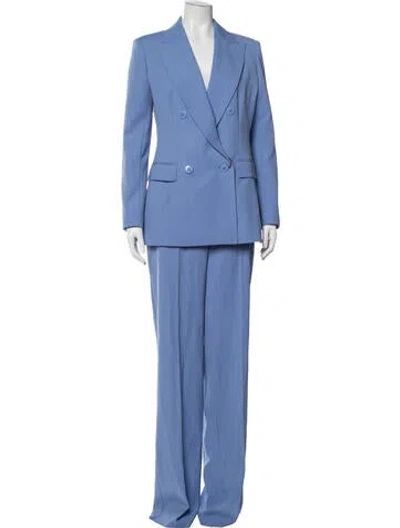 Pre-owned Max Mara Virgin Wool Pantsuit W/ Tags In Blue