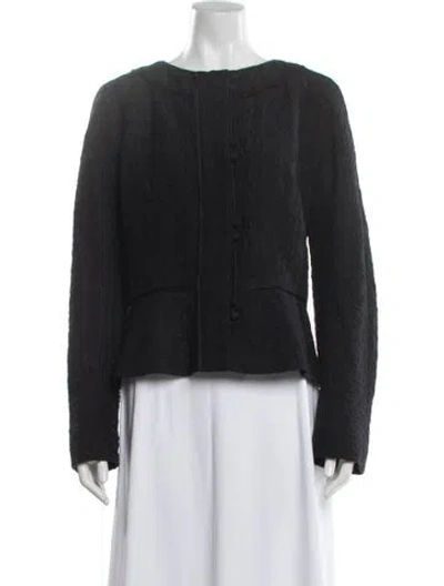 Pre-owned Max Mara Virgin Wool Patterned Jacket In Black