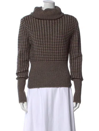 Pre-owned Max Mara Virgin Wool Patterned Sweater In Neutral