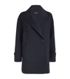 Max Mara Virgin Wool Pea Coat In Navy