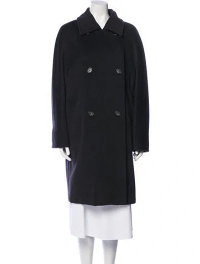 Pre-owned Max Mara Virgin Wool Peacoat In Black