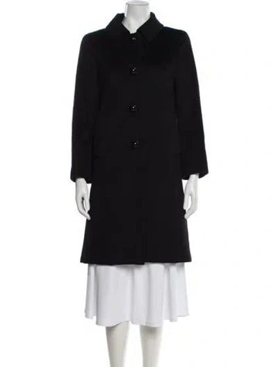 Pre-owned Max Mara Virgin Wool Peacoat In Black