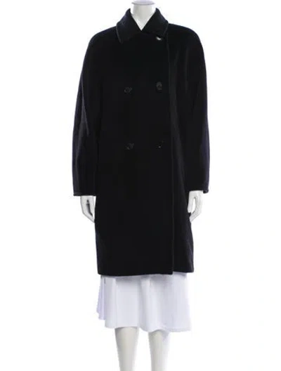 Pre-owned Max Mara Virgin Wool Peacoat In Black