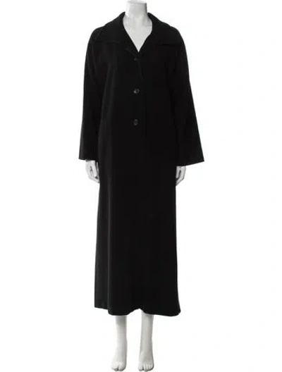 Pre-owned Max Mara Virgin Wool Peacoat In Black
