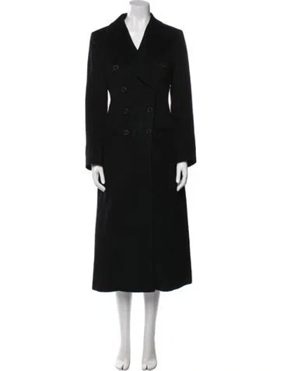 Pre-owned Max Mara Virgin Wool Peacoat In Black