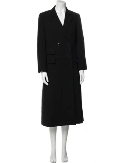 Pre-owned Max Mara Virgin Wool Peacoat In Black