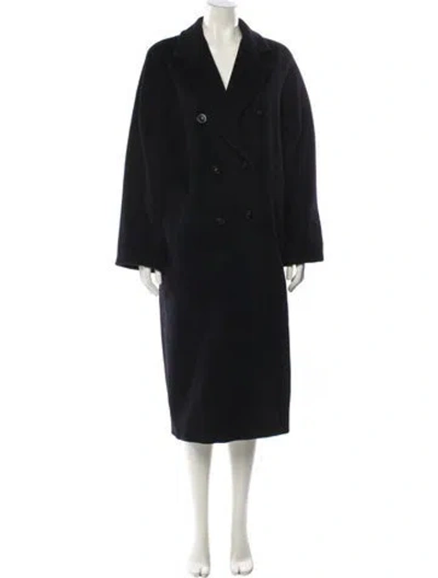 Pre-owned Max Mara Virgin Wool Peacoat In Black