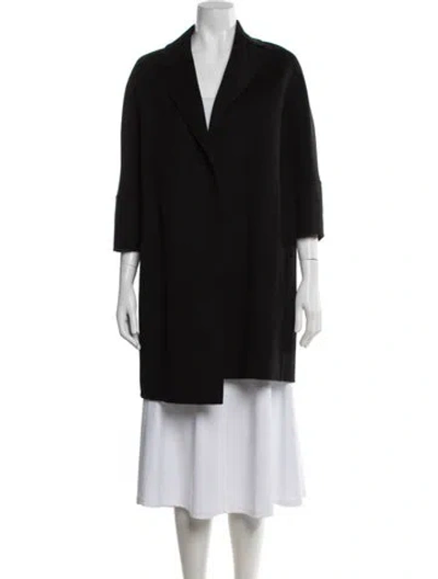 Pre-owned Max Mara Virgin Wool Peacoat In Black