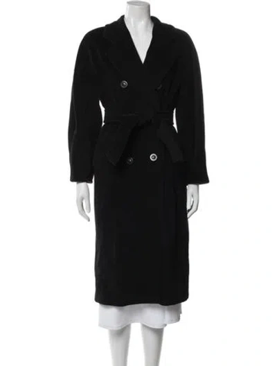 Pre-owned Max Mara Virgin Wool Peacoat In Black
