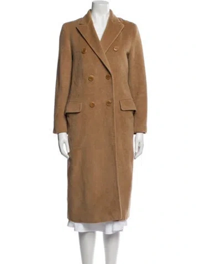 Pre-owned Max Mara Virgin Wool Peacoat In Brown